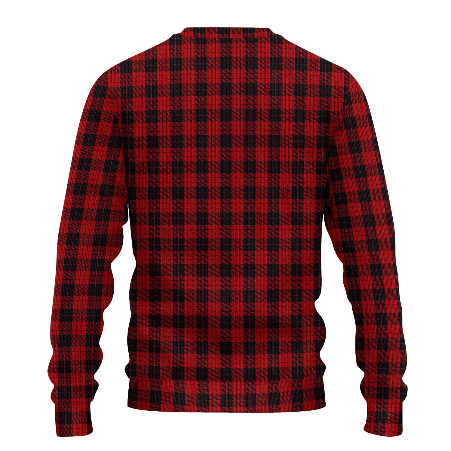 MacLeod Black and Red Tartan Knitted Sweater with Family Crest - Tartanvibesclothing