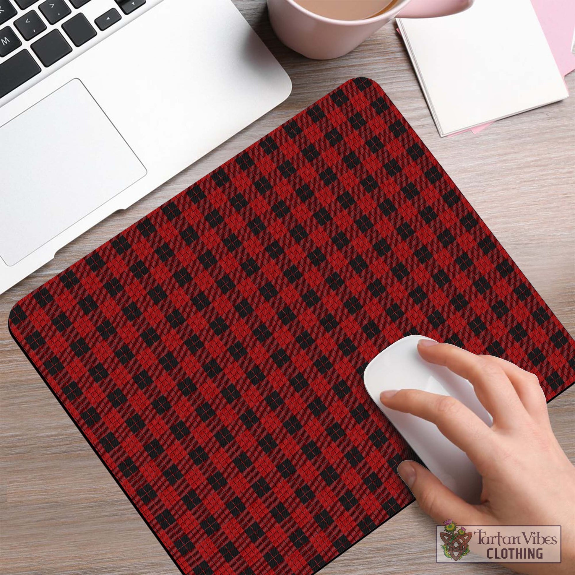 Tartan Vibes Clothing MacLeod Black and Red Tartan Mouse Pad