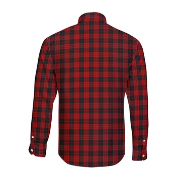 MacLeod Black and Red Tartan Long Sleeve Button Up Shirt with Family Crest