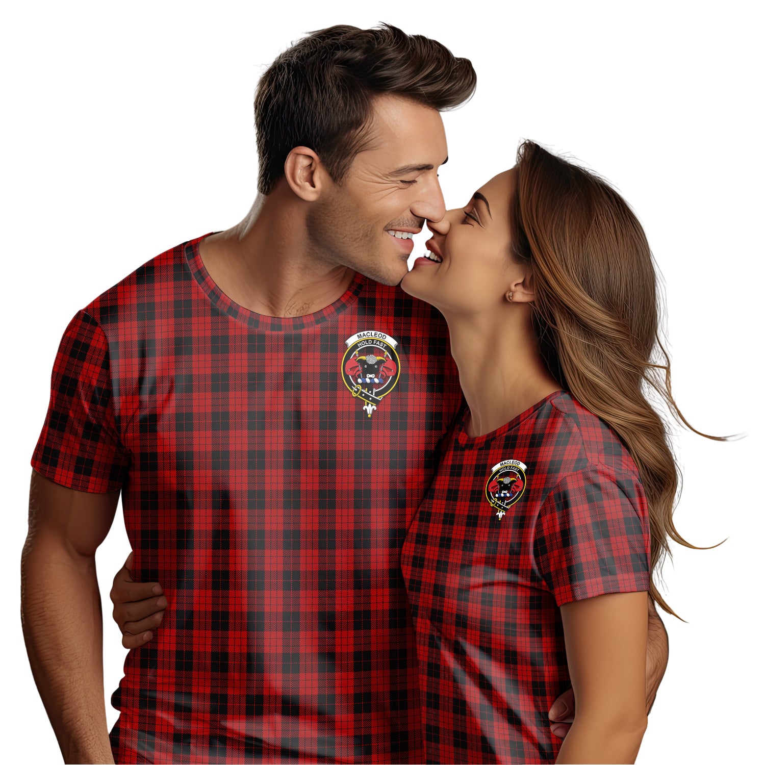 MacLeod Black and Red Tartan T-Shirt with Family Crest - Tartan Vibes Clothing