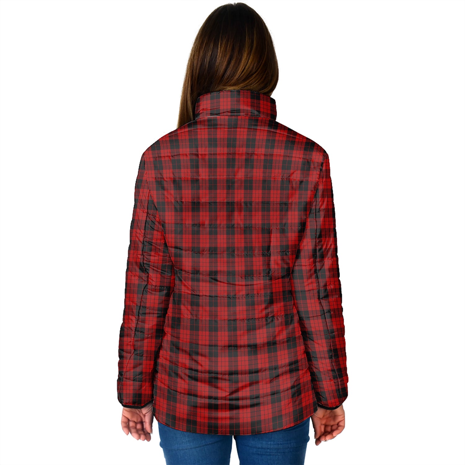 MacLeod Black and Red Tartan Padded Jacket with Family Crest - Tartan Vibes Clothing