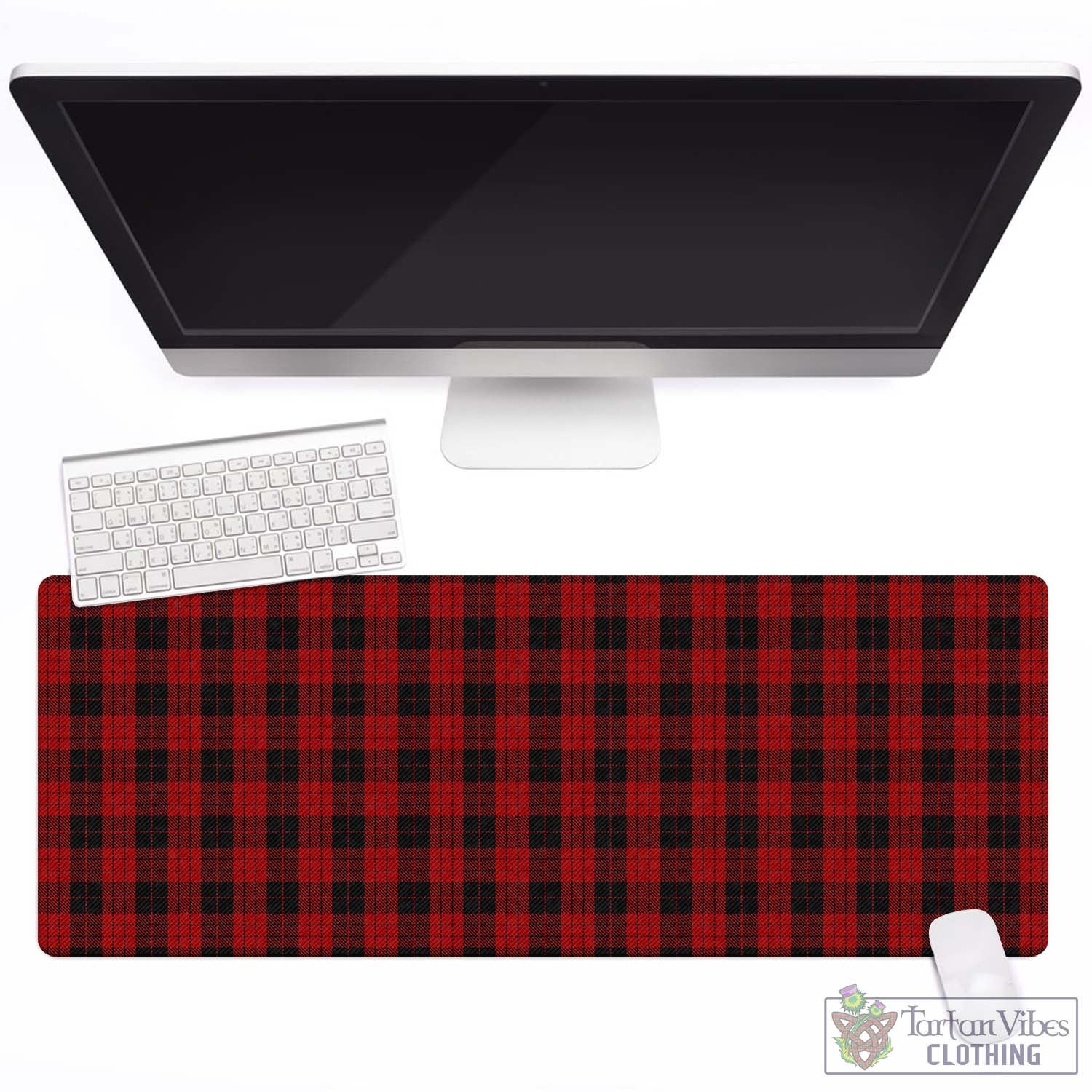 Tartan Vibes Clothing MacLeod Black and Red Tartan Mouse Pad