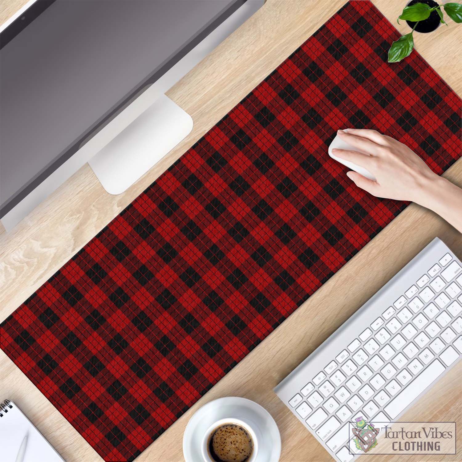 Tartan Vibes Clothing MacLeod Black and Red Tartan Mouse Pad