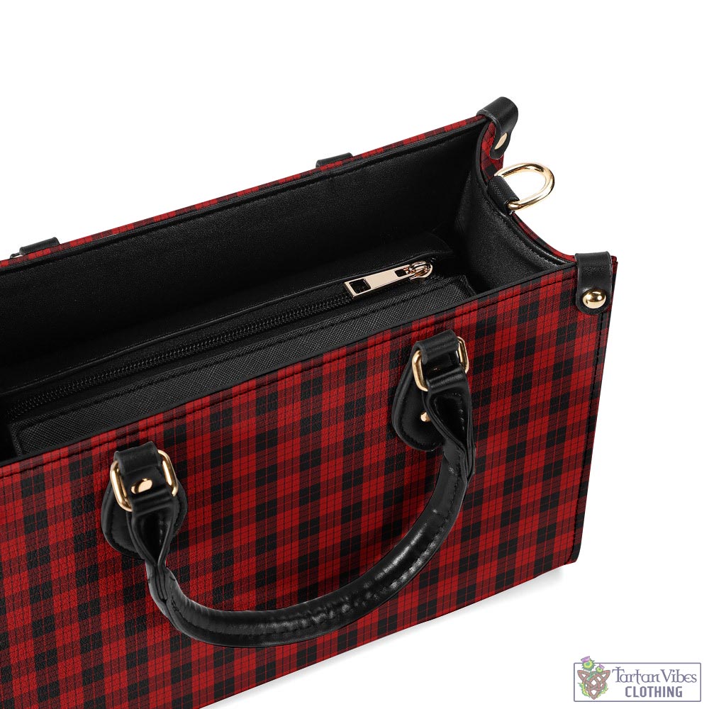 Tartan Vibes Clothing MacLeod Black and Red Tartan Luxury Leather Handbags