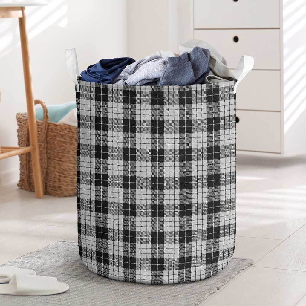 Tartan Vibes Clothing MacLeod Black and White Tartan Laundry Basket