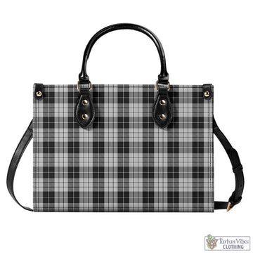 MacLeod Black and White Tartan Luxury Leather Handbags