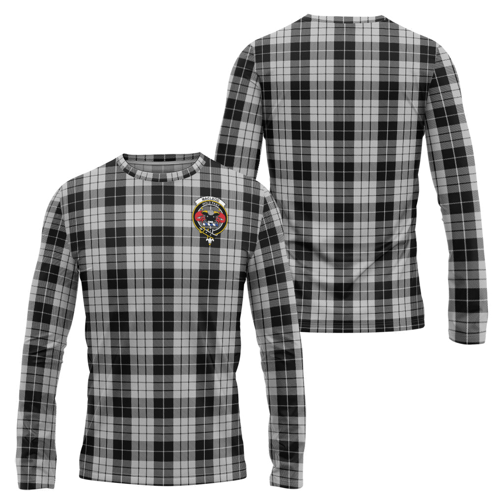 macleod-black-and-white-tartan-long-sleeve-t-shirt-with-family-crest