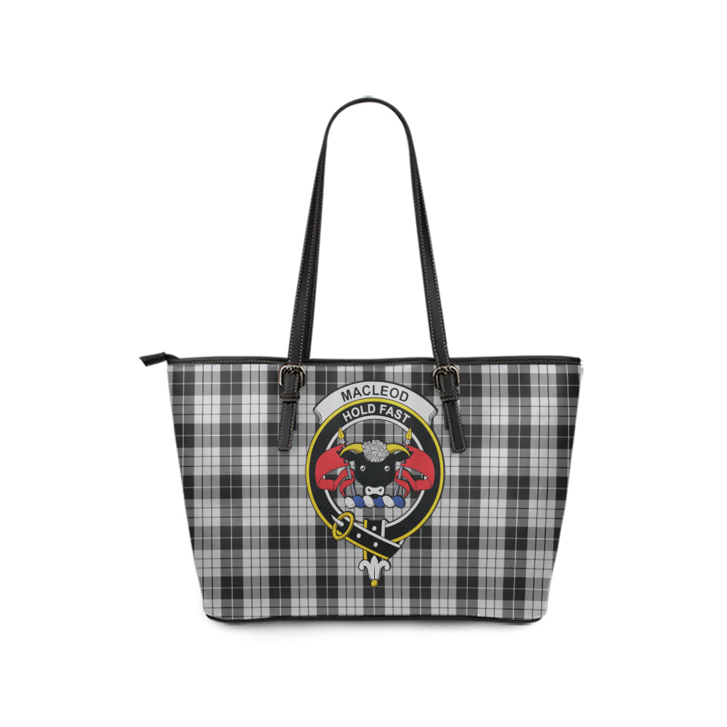 macleod-black-and-white-tartan-leather-tote-bag-with-family-crest