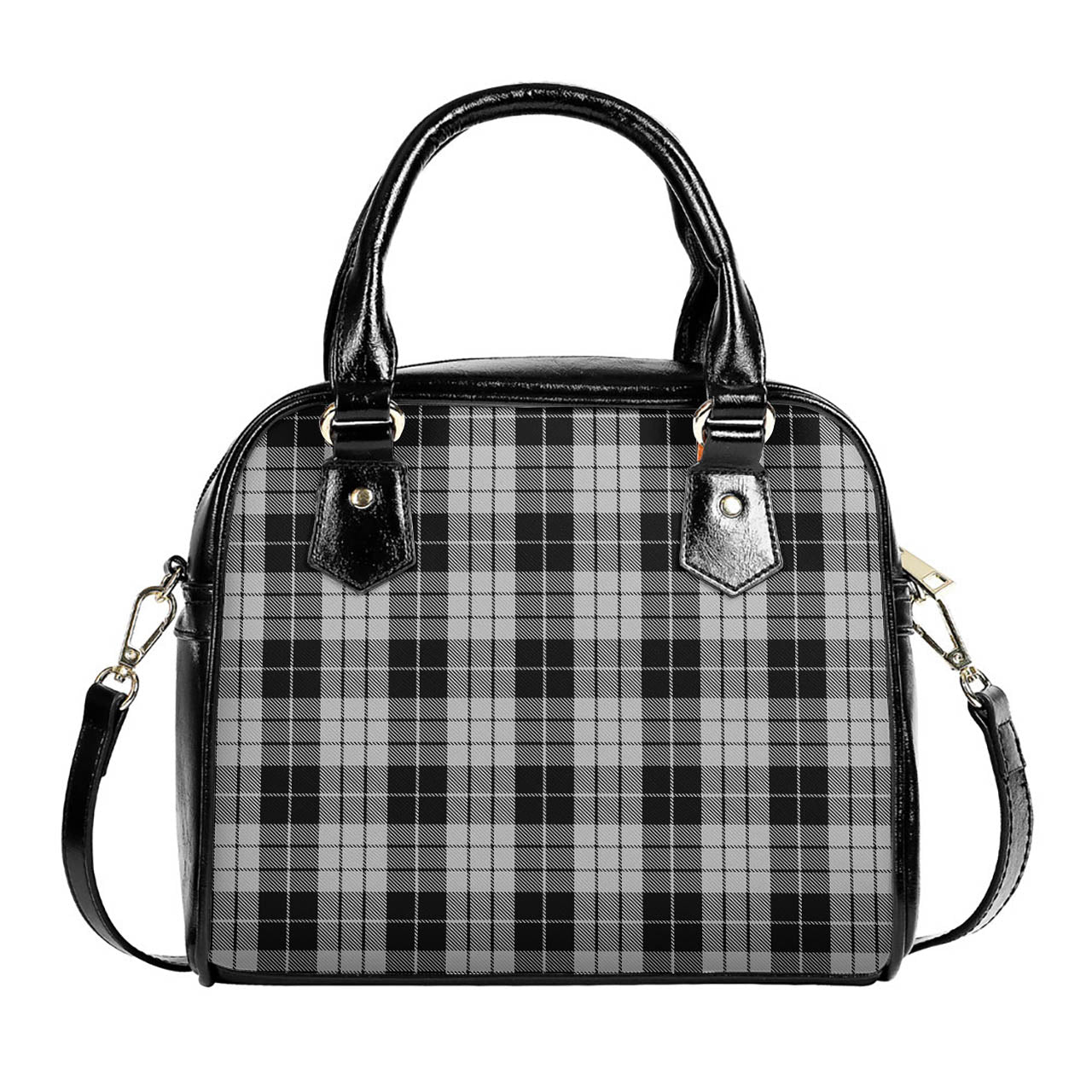 MacLeod Black and White Tartan Shoulder Handbags One Size 6*25*22 cm - Tartanvibesclothing