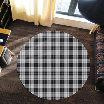 MacLeod Black and White Tartan Round Rug