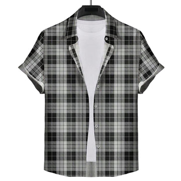 MacLeod Black and White Tartan Short Sleeve Button Down Shirt