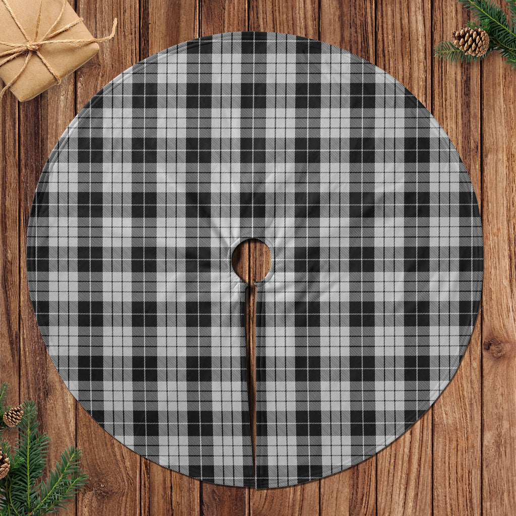 MacLeod Black and White Tartan Christmas Tree Skirt - Tartanvibesclothing