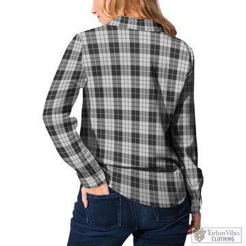 MacLeod Black and White Tartan Women's Casual Shirt