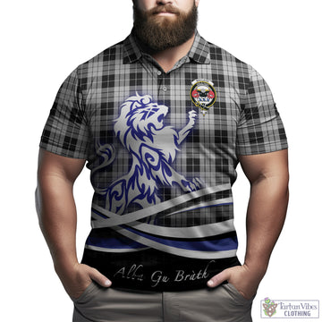 MacLeod Black and White Tartan Polo Shirt with Alba Gu Brath Regal Lion Emblem