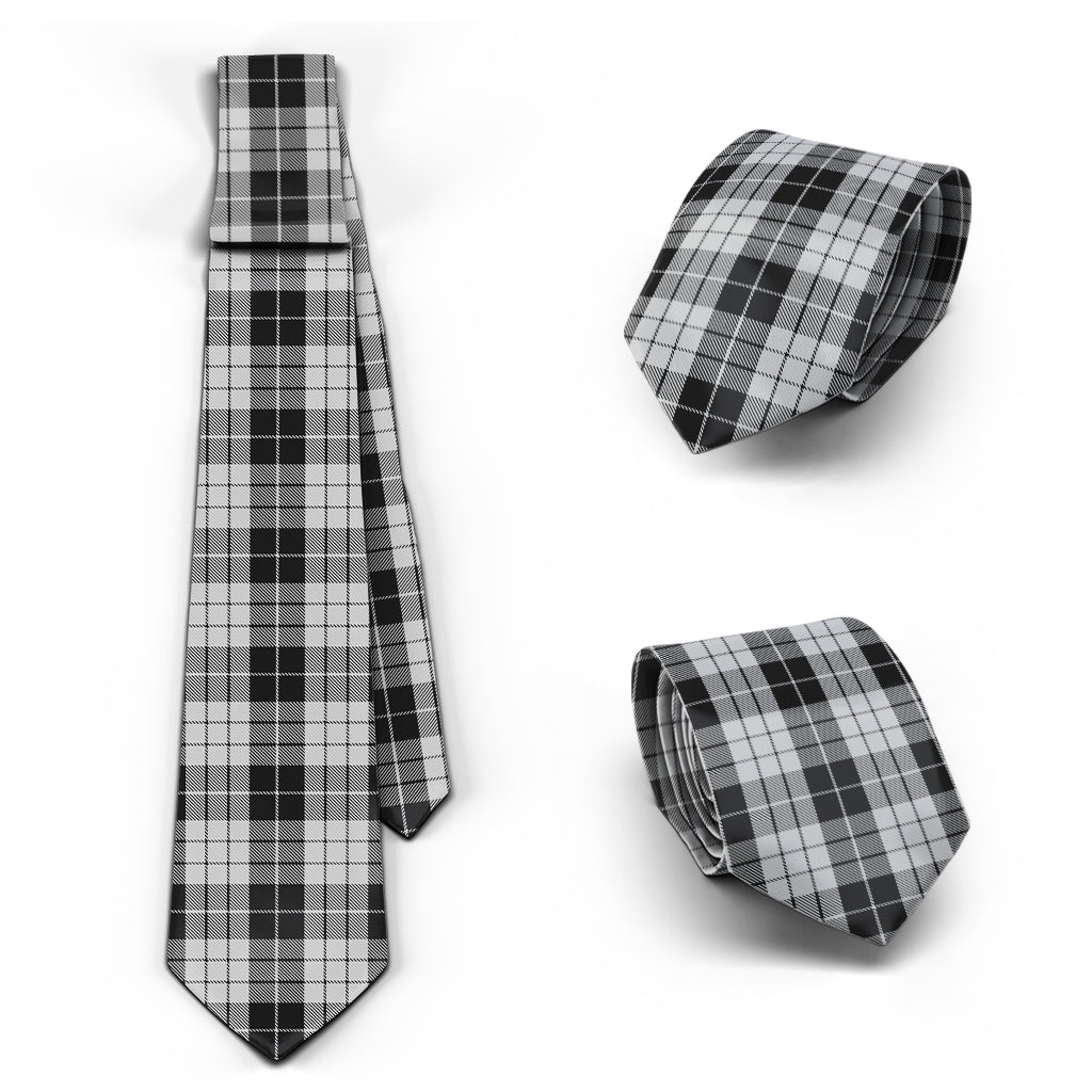 MacLeod Black and White Tartan Classic Necktie Necktie One Size - Tartan Vibes Clothing