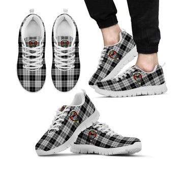 MacLeod Black and White Tartan Sneakers with Family Crest