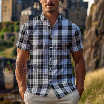 MacLeod Black and White Tartan Cotton Hawaiian Shirt