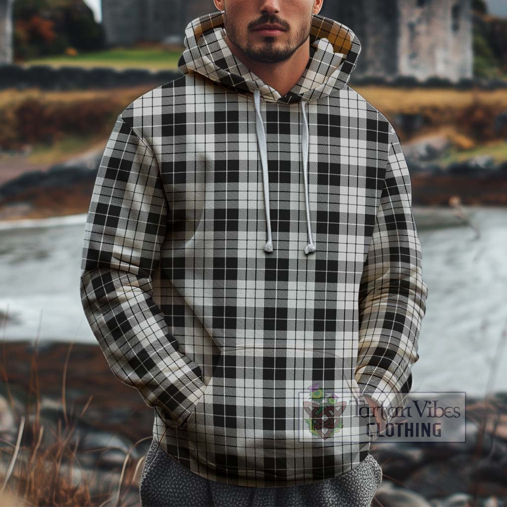 Tartan Vibes Clothing MacLeod Black and White Tartan Cotton Hoodie