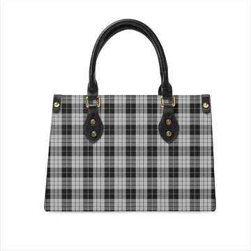 MacLeod Black and White Tartan Leather Bag