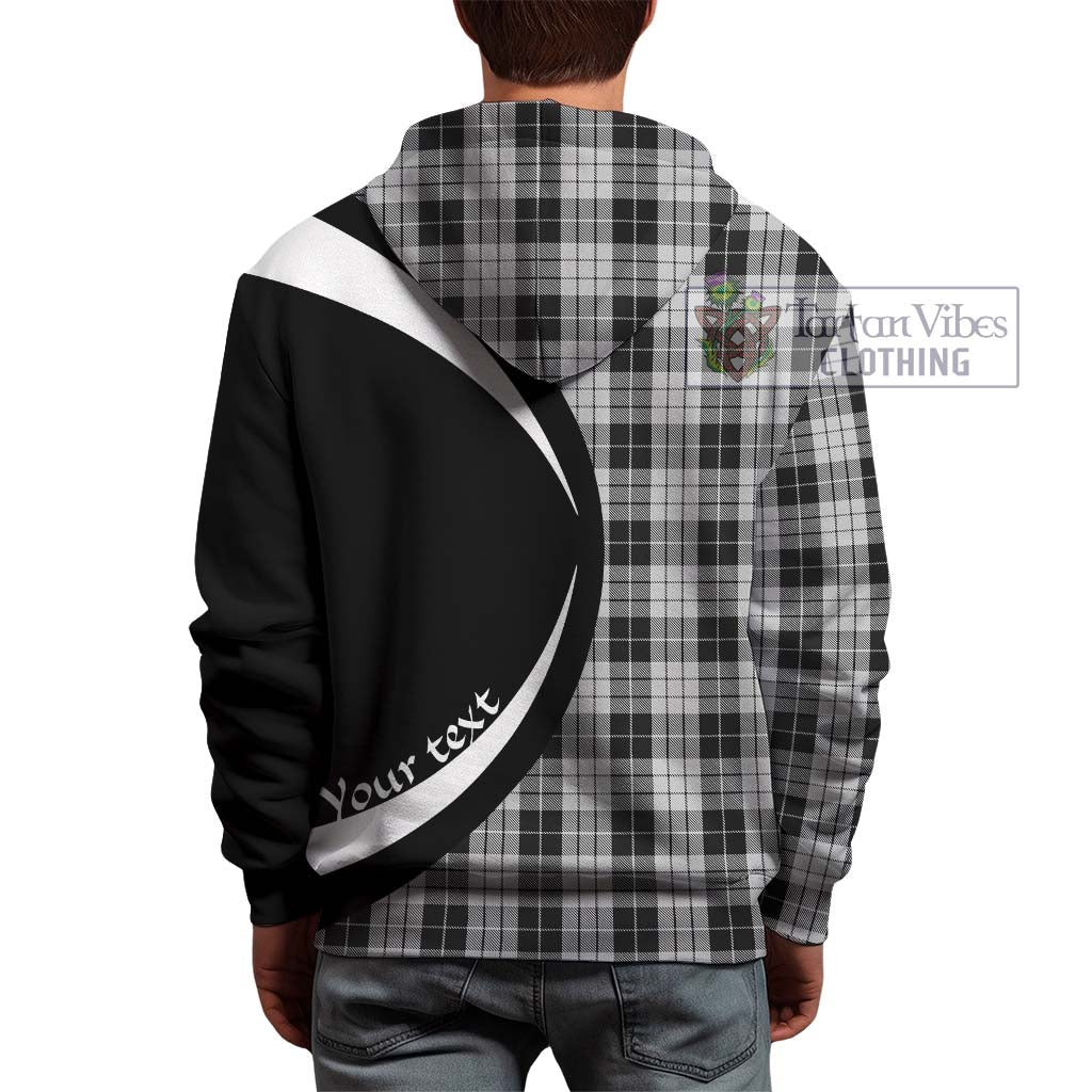 MacLeod Black and White Tartan Hoodie with Family Crest Circle Style - Tartan Vibes Clothing