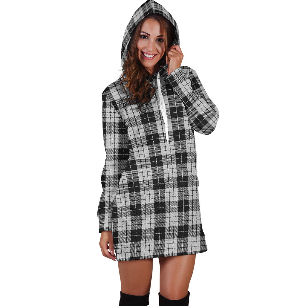 MacLeod Black and White Tartan Hoodie Dress - Tartanvibesclothing