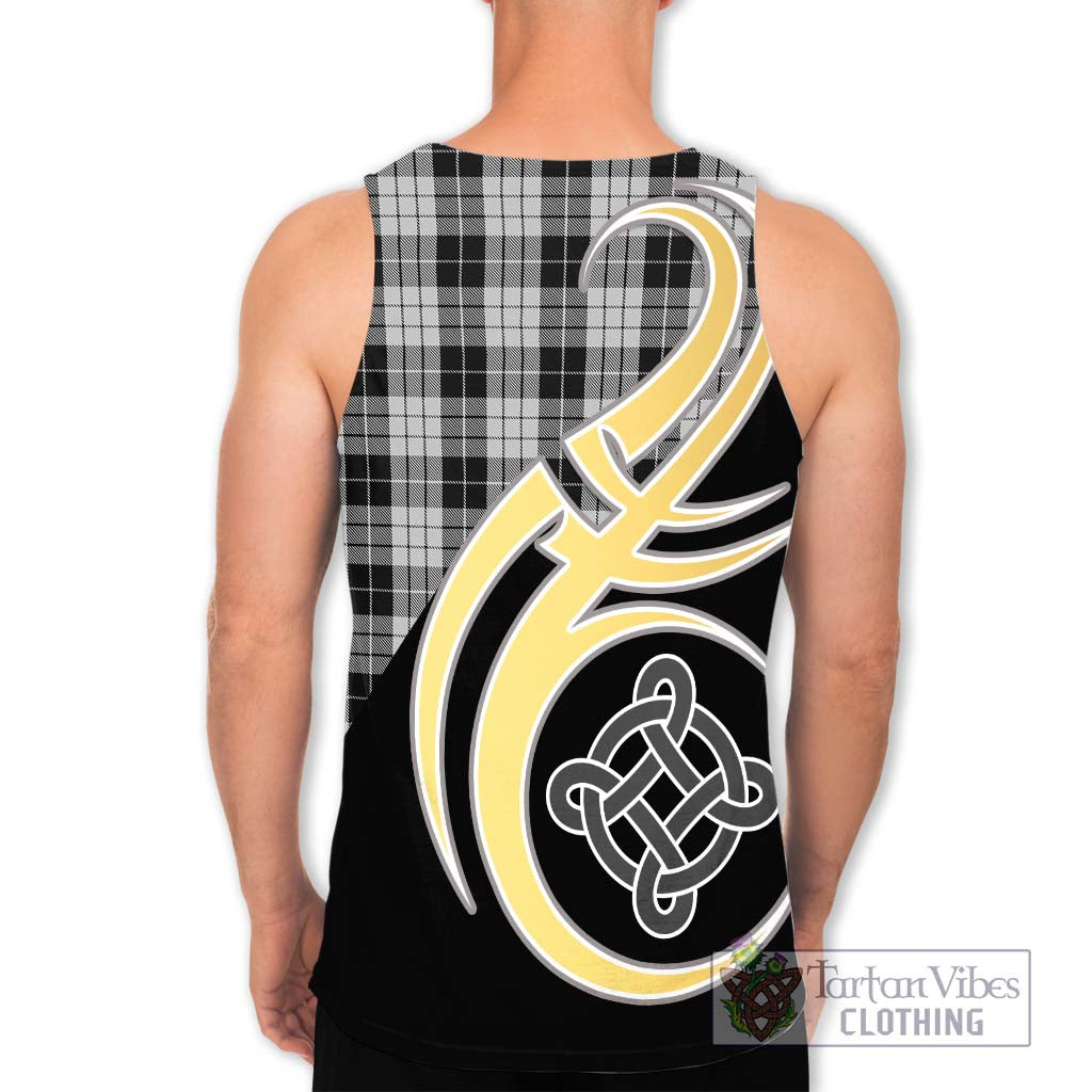 Tartan Vibes Clothing MacLeod Black and White Tartan Men's Tank Top with Family Crest and Celtic Symbol Style