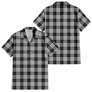 MacLeod Black and White Tartan Short Sleeve Button Down Shirt