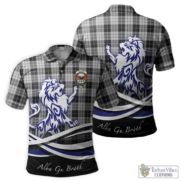 MacLeod Black and White Tartan Polo Shirt with Alba Gu Brath Regal Lion Emblem