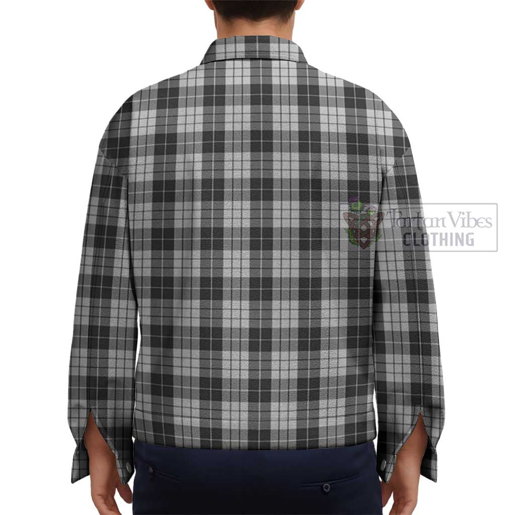 Tartan Vibes Clothing MacLeod Black and White Tartan Unisex Lapel Cotton Jacket