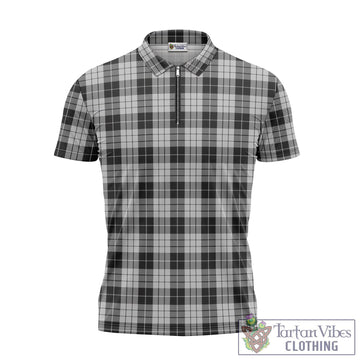 MacLeod Black and White Tartan Zipper Polo Shirt