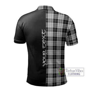 MacLeod Black and White Tartan Polo Shirt with Family Crest and Half Of Me Style