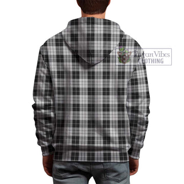 MacLeod Black and White Tartan Hoodie with Family Crest DNA In Me Style