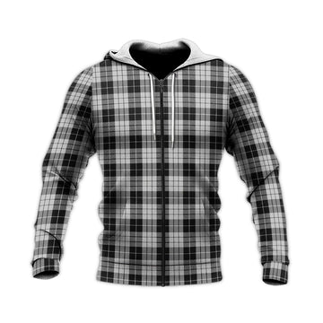 MacLeod Black and White Tartan Knitted Hoodie