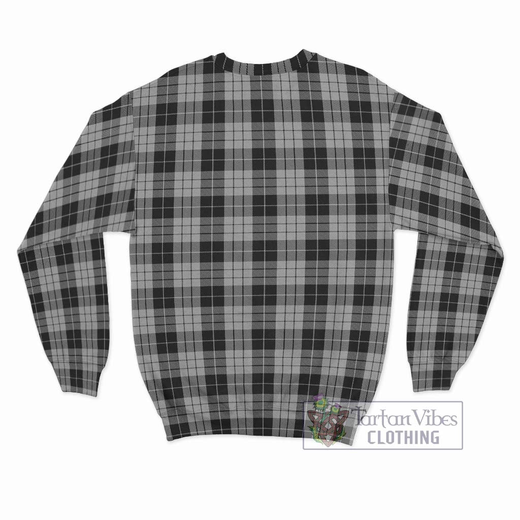 Tartan Vibes Clothing MacLeod Black and White Tartan Sweatshirt with Family Crest DNA In Me Style