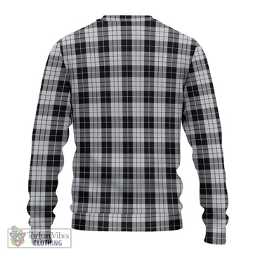 MacLeod Black and White Tartan Knitted Sweater with Family Crest DNA In Me Style