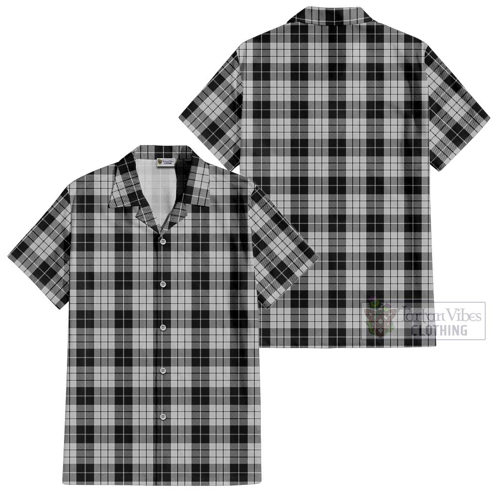 Tartan Vibes Clothing MacLeod Black and White Tartan Cotton Hawaiian Shirt