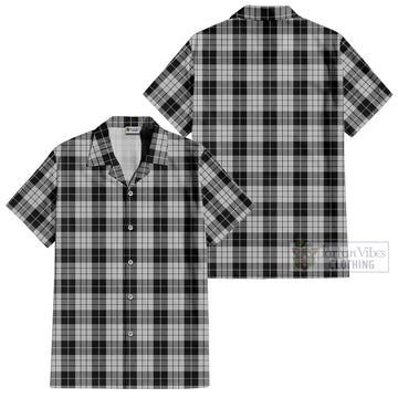 MacLeod Black and White Tartan Cotton Hawaiian Shirt