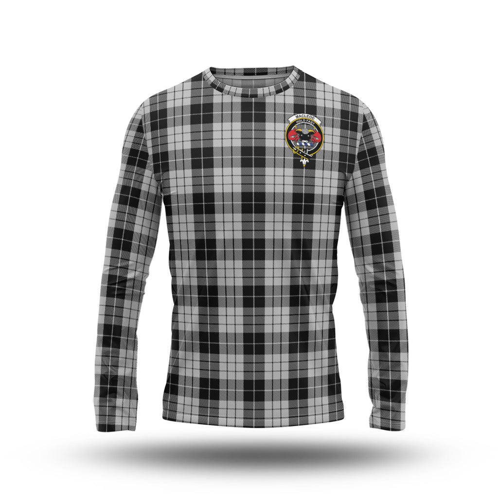 macleod-black-and-white-tartan-long-sleeve-t-shirt-with-family-crest