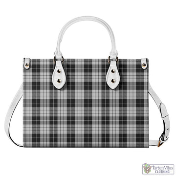 MacLeod Black and White Tartan Luxury Leather Handbags