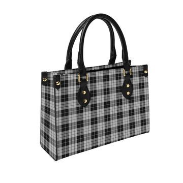 MacLeod Black and White Tartan Leather Bag