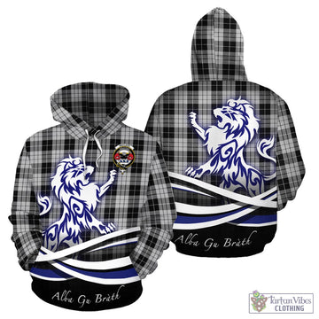 MacLeod Black and White Tartan Hoodie with Alba Gu Brath Regal Lion Emblem