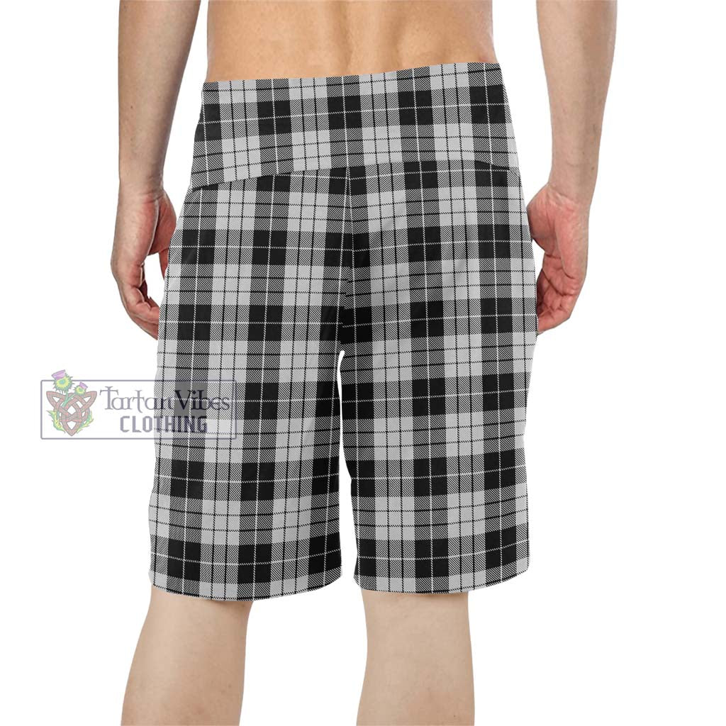 Tartan Vibes Clothing MacLeod Black and White Tartan Men's Board Shorts