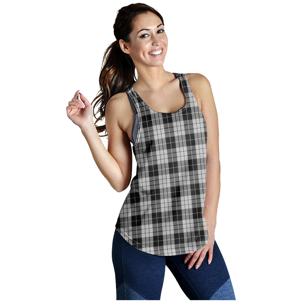 macleod-black-and-white-tartan-women-racerback-tanks