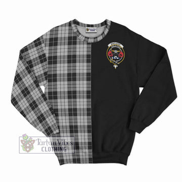 MacLeod Black and White Tartan Sweatshirt with Family Crest and Half Of Me Style