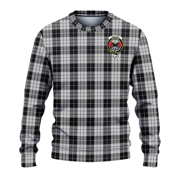 MacLeod Black and White Tartan Knitted Sweater with Family Crest