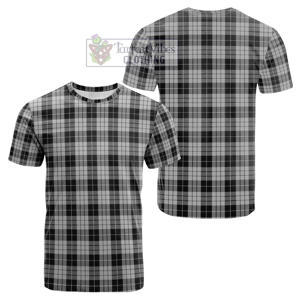 Tartan Vibes Clothing MacLeod Black and White Tartan Cotton T-Shirt