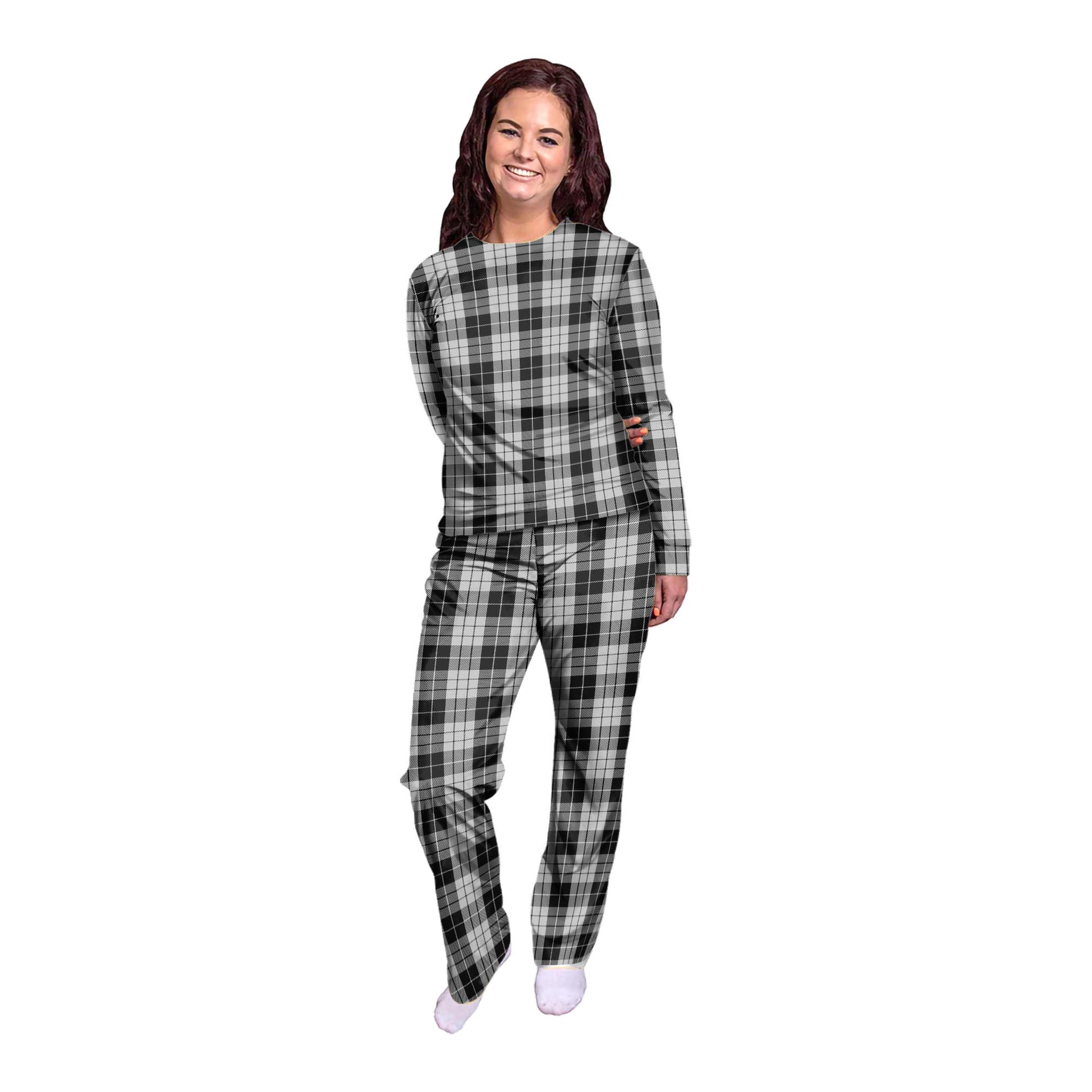 MacLeod Black and White Tartan Pajamas Family Set - Tartan Vibes Clothing