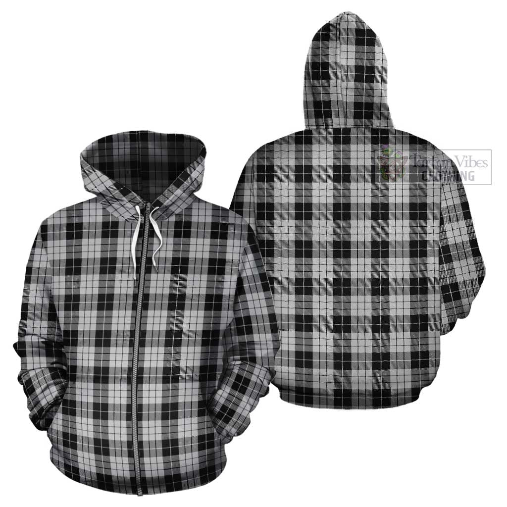 Tartan Vibes Clothing MacLeod Black and White Tartan Cotton Hoodie