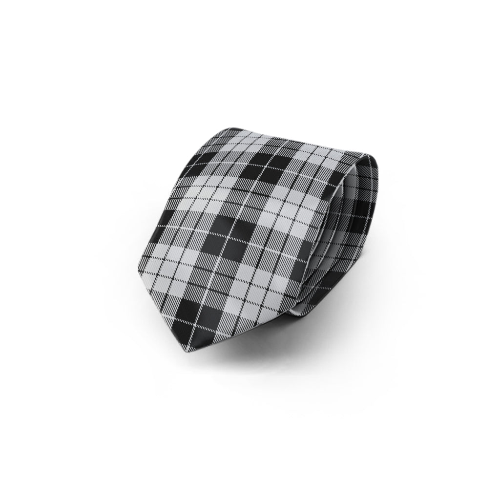 MacLeod Black and White Tartan Classic Necktie - Tartan Vibes Clothing