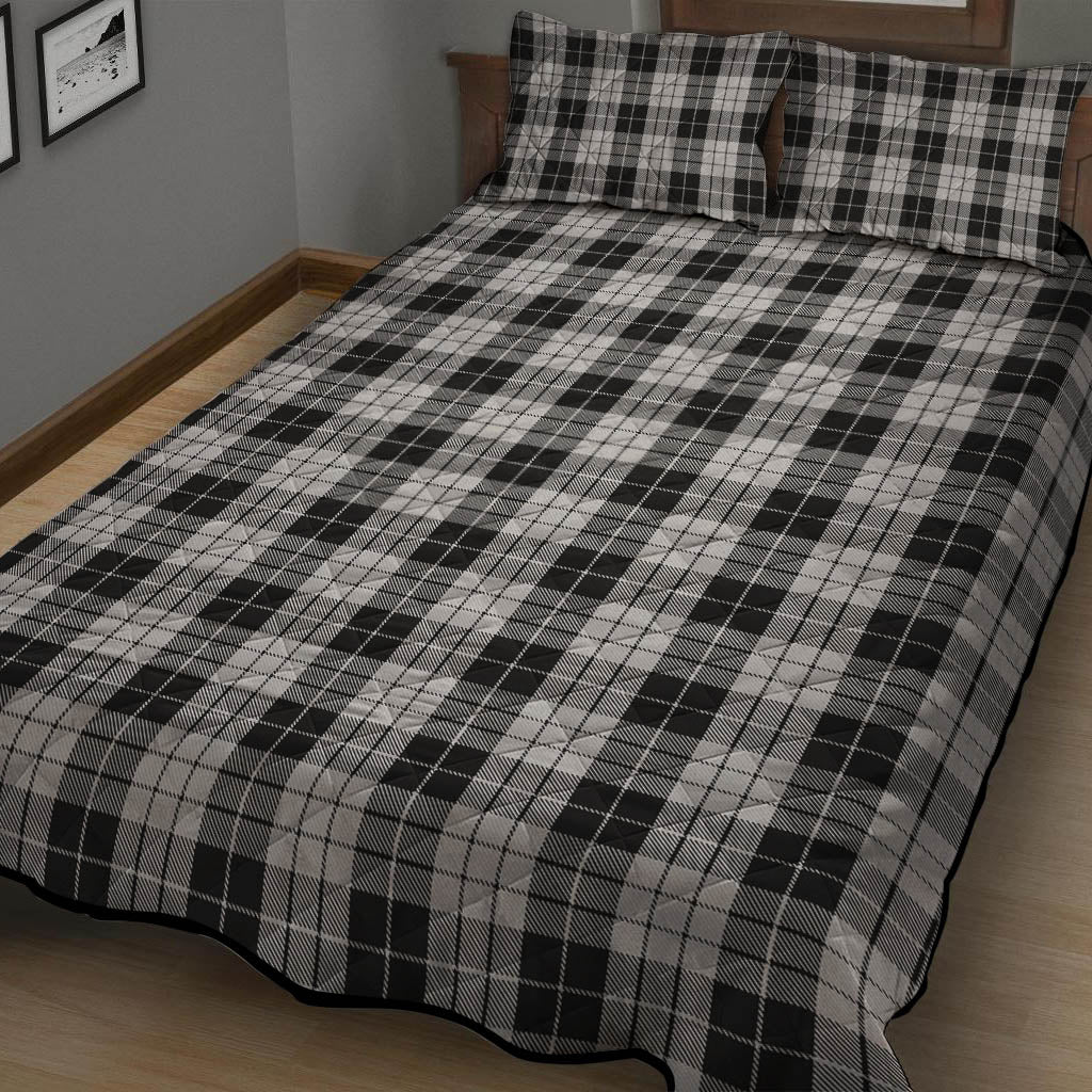 MacLeod Black and White Tartan Quilt Bed Set - Tartanvibesclothing